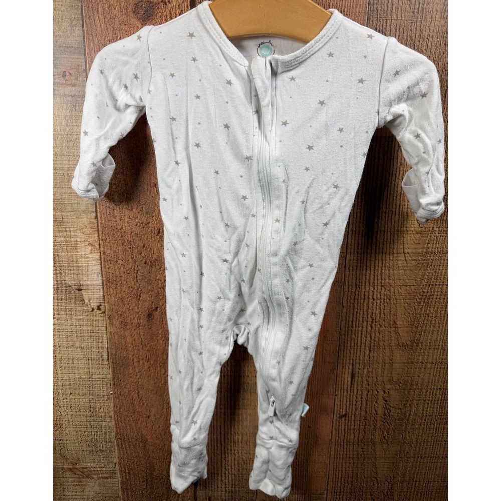 Dreamland Baby Bamboo Zippy Star Sleeper White Grey Unisex